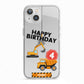 Boys Birthday Diggers Personalised iPhone 13 TPU Impact Case with White Edges