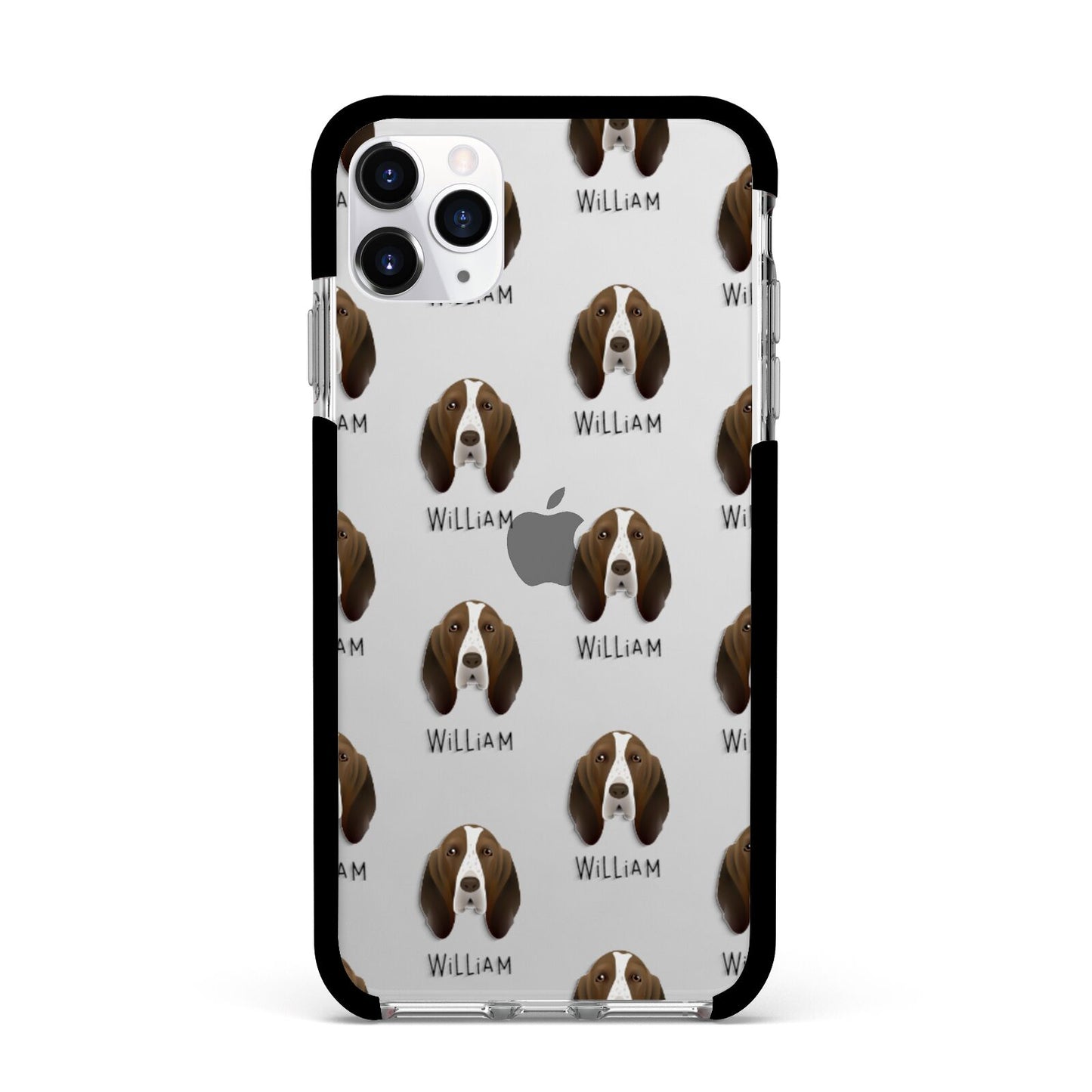 Bracco Italiano Icon with Name Apple iPhone 11 Pro Max in Silver with Black Impact Case