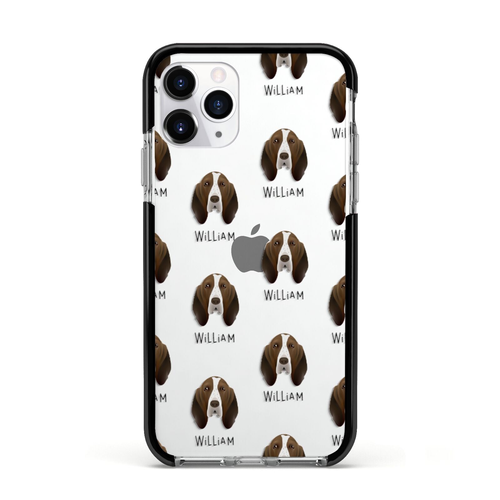 Bracco Italiano Icon with Name Apple iPhone 11 Pro in Silver with Black Impact Case