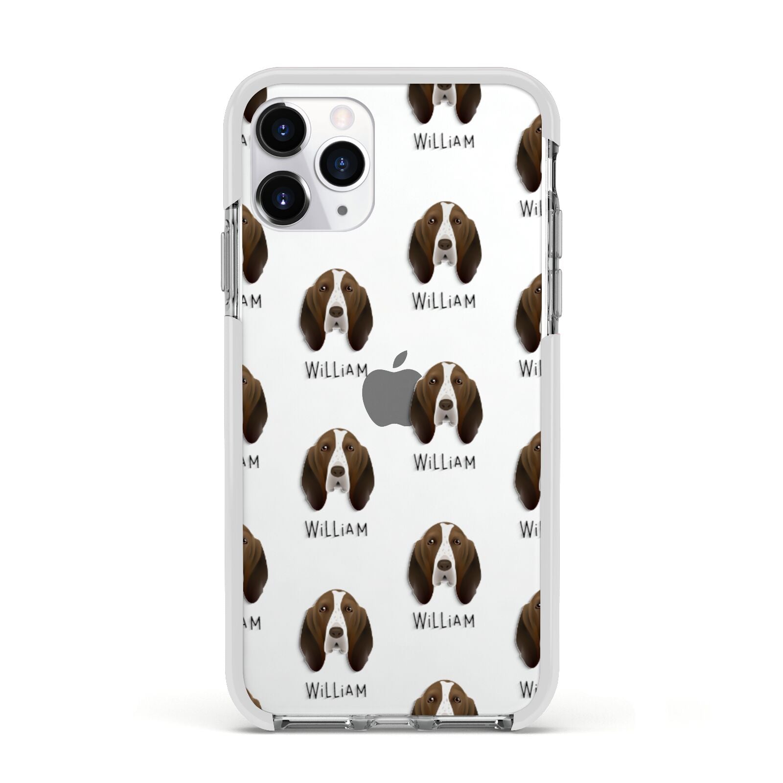 Bracco Italiano Icon with Name Apple iPhone 11 Pro in Silver with White Impact Case