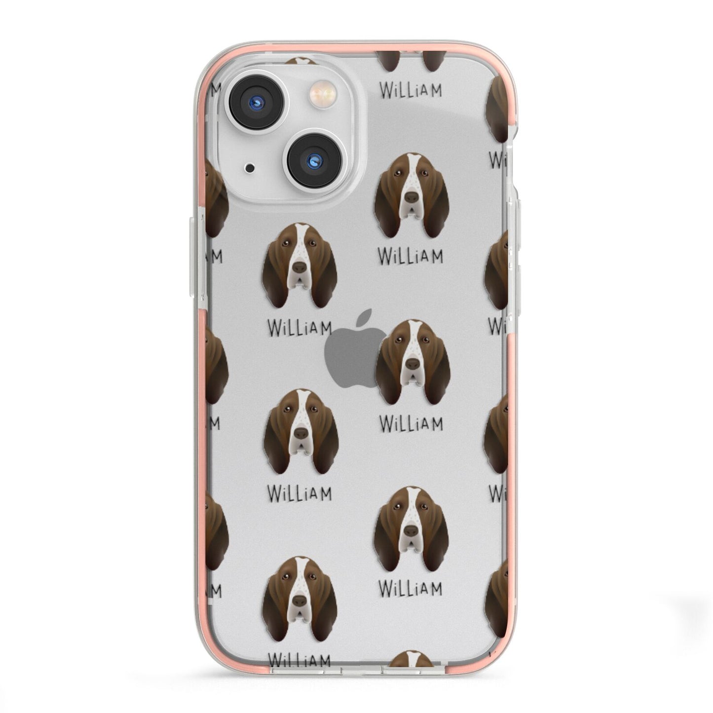 Bracco Italiano Icon with Name iPhone 13 Mini TPU Impact Case with Pink Edges