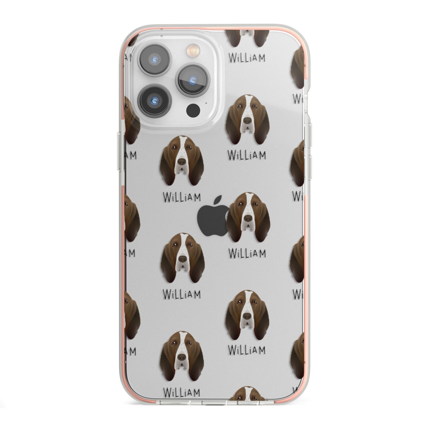 Bracco Italiano Icon with Name iPhone 13 Pro Max TPU Impact Case with Pink Edges