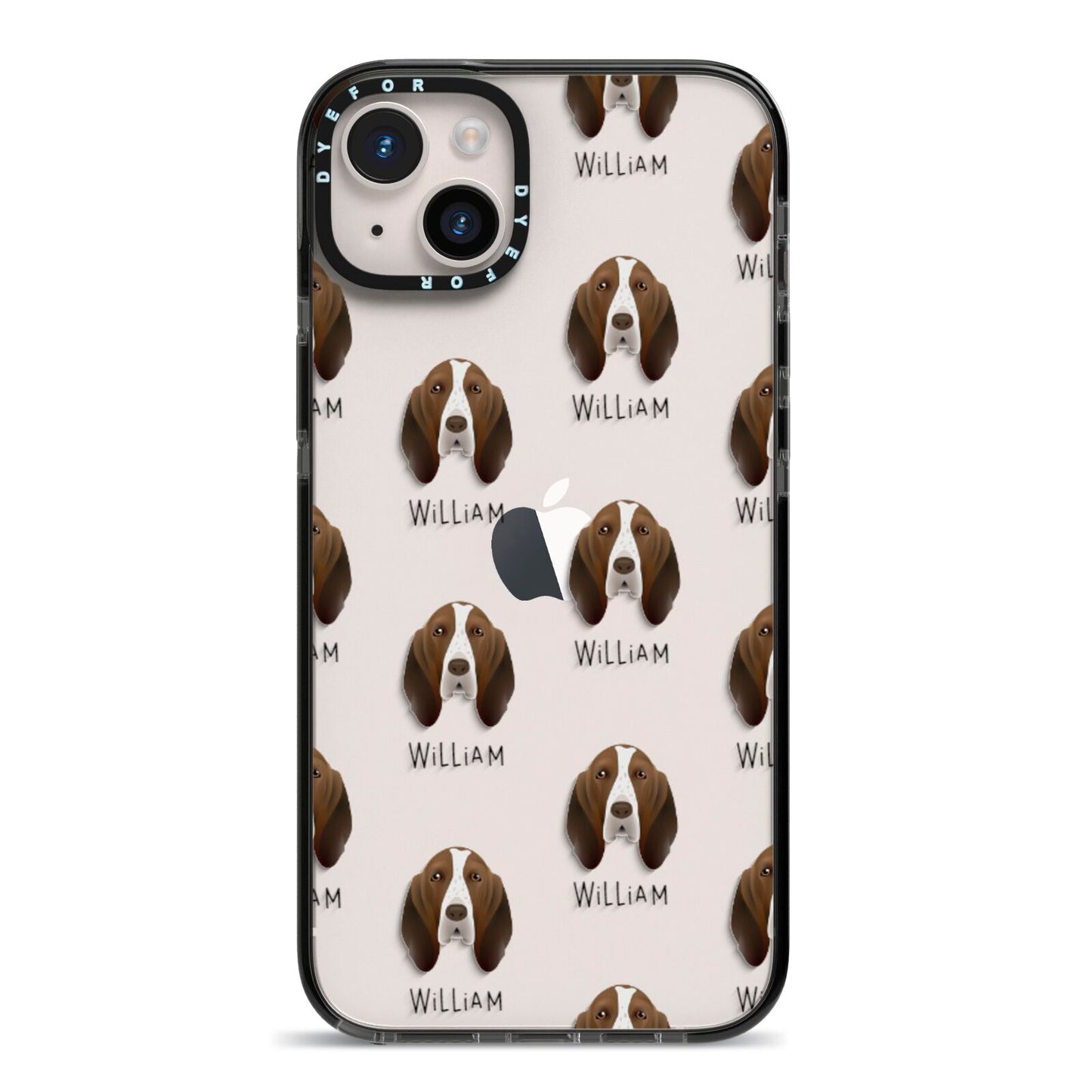 Bracco Italiano Icon with Name iPhone 14 Plus Black Impact Case on Silver phone