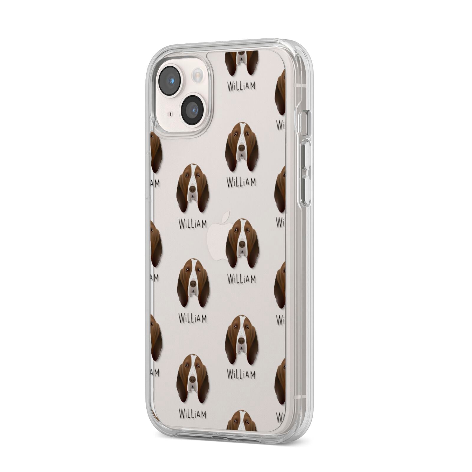 Bracco Italiano Icon with Name iPhone 14 Plus Clear Tough Case Starlight Angled Image