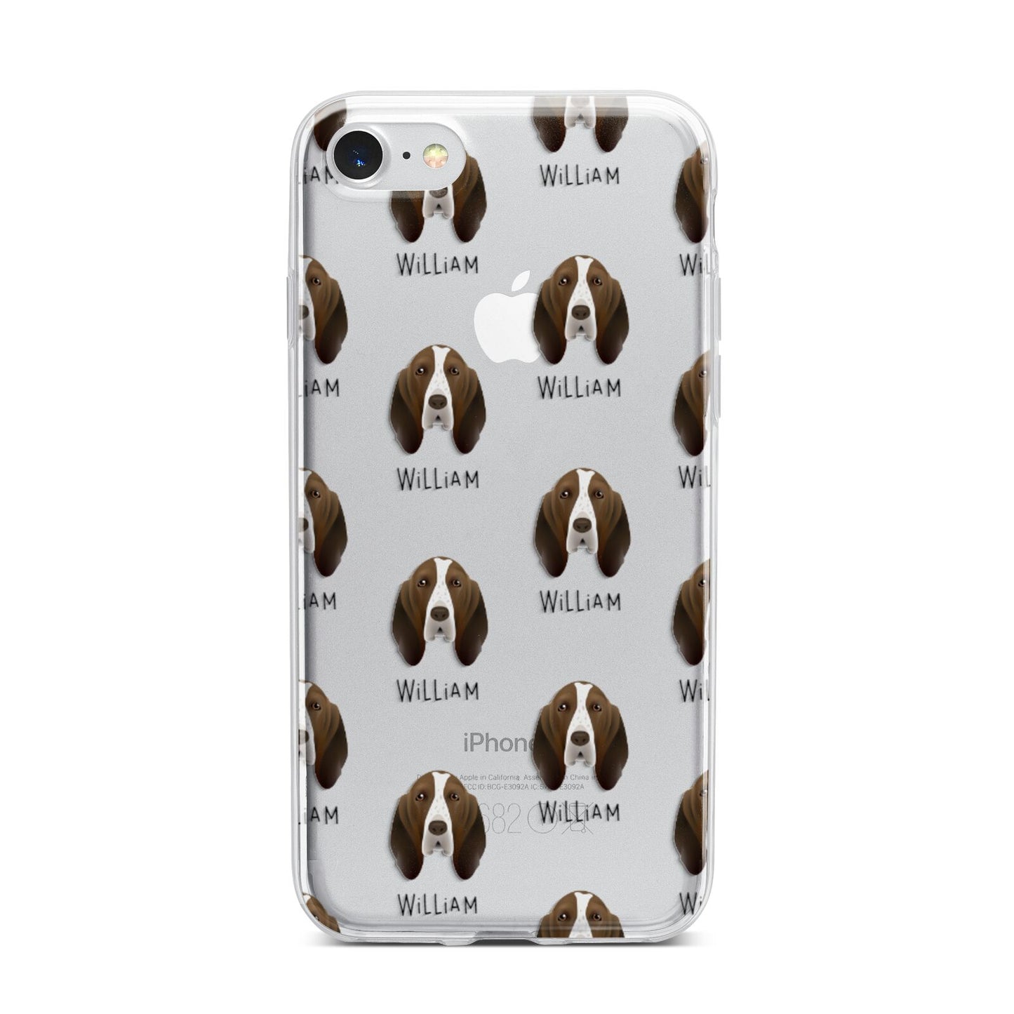 Bracco Italiano Icon with Name iPhone 7 Bumper Case on Silver iPhone