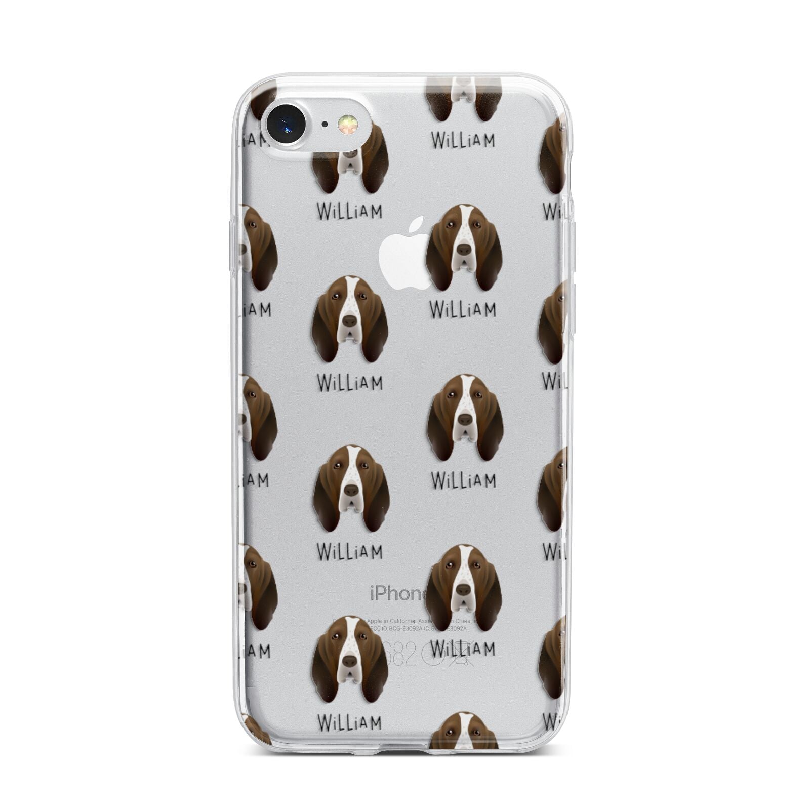 Bracco Italiano Icon with Name iPhone 7 Bumper Case on Silver iPhone