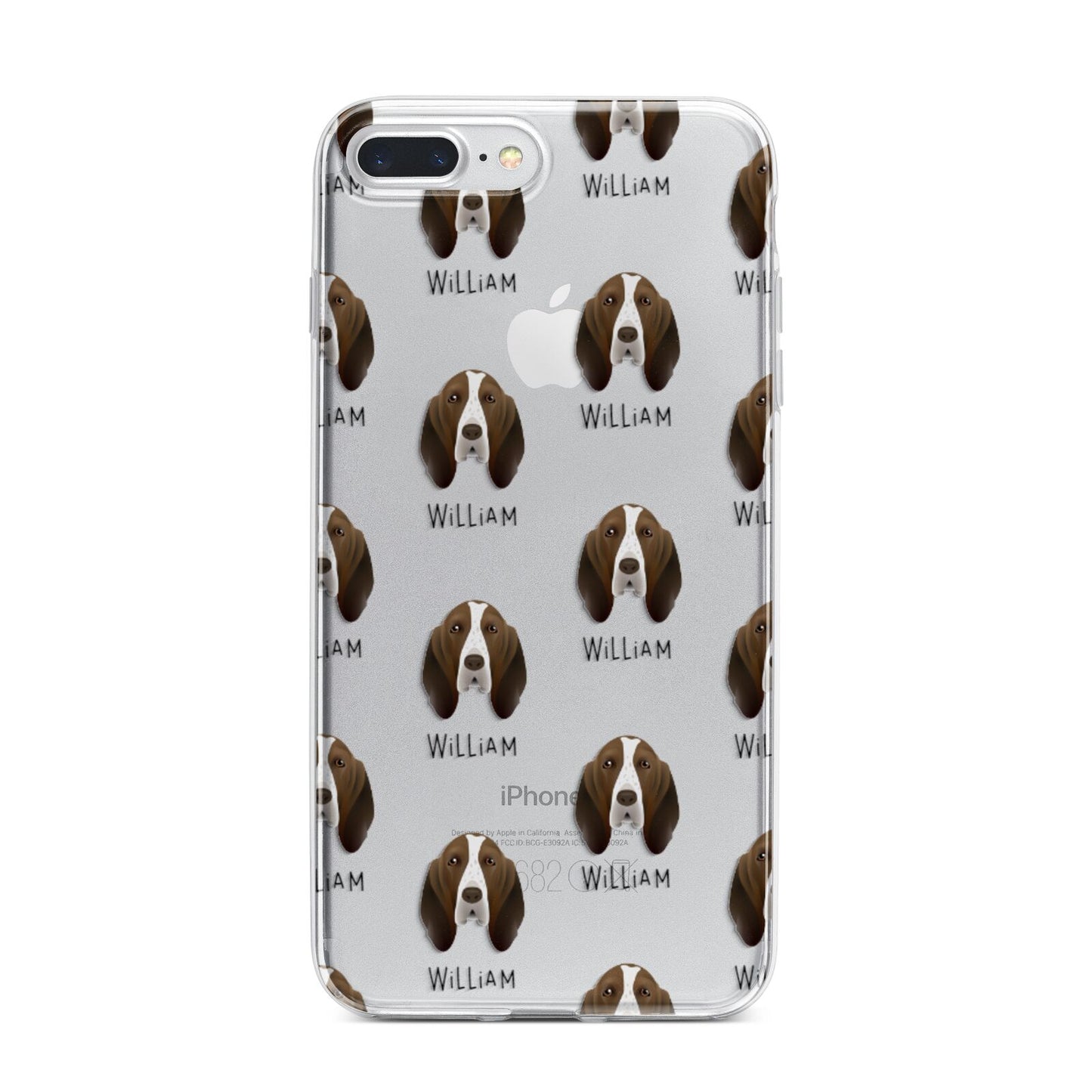 Bracco Italiano Icon with Name iPhone 7 Plus Bumper Case on Silver iPhone