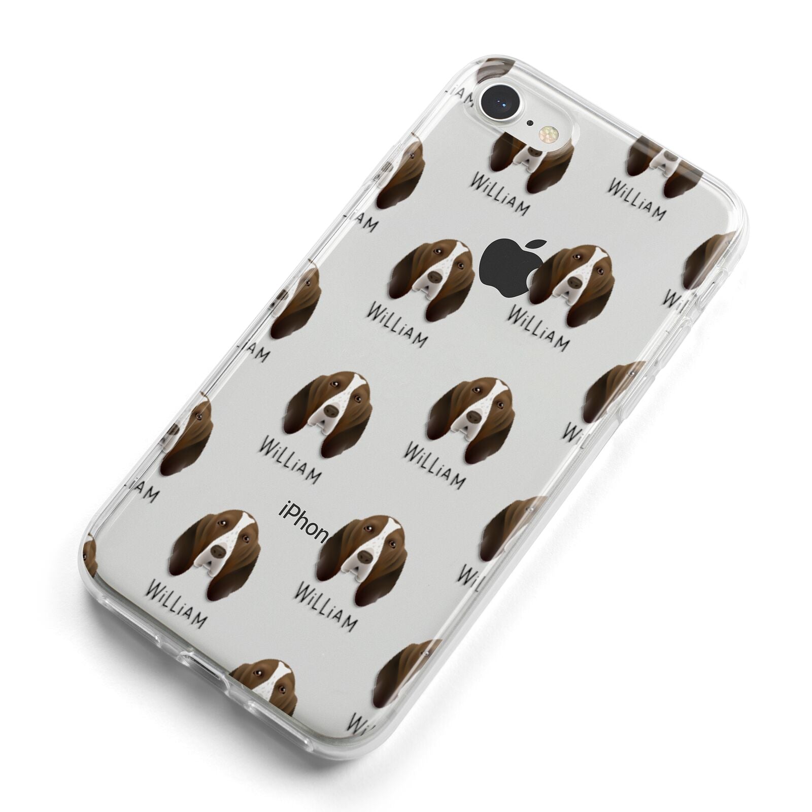 Bracco Italiano Icon with Name iPhone 8 Bumper Case on Silver iPhone Alternative Image