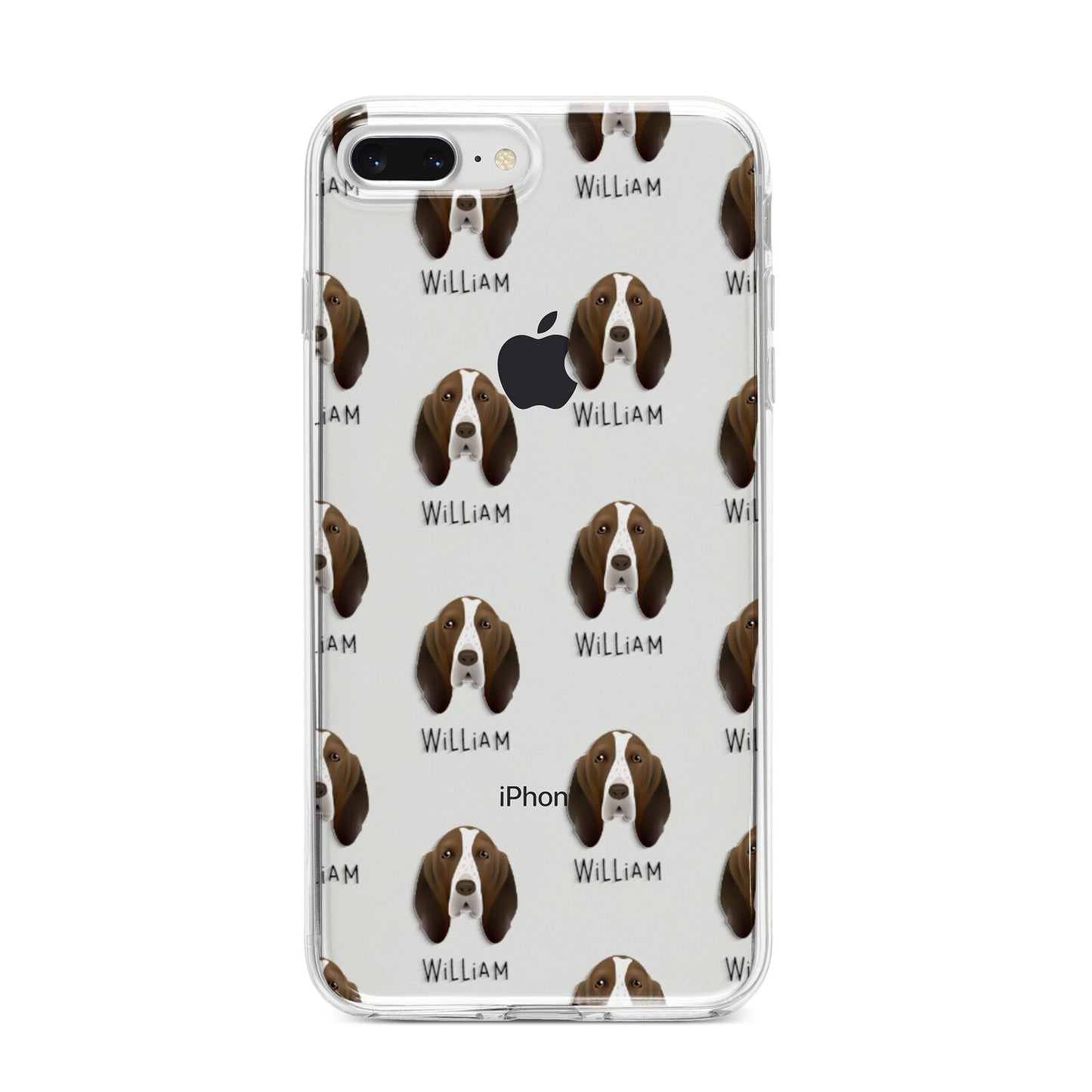 Bracco Italiano Icon with Name iPhone 8 Plus Bumper Case on Silver iPhone