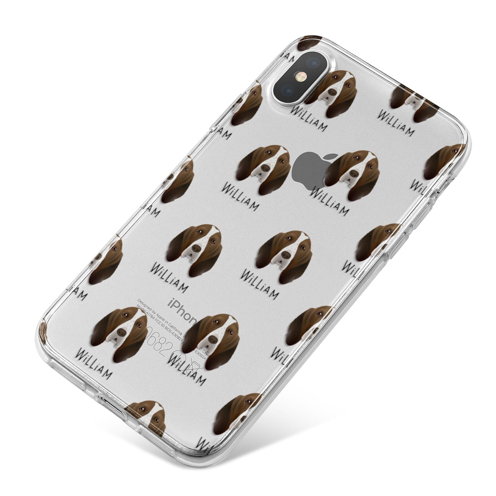 Bracco Italiano Icon with Name iPhone X Bumper Case on Silver iPhone