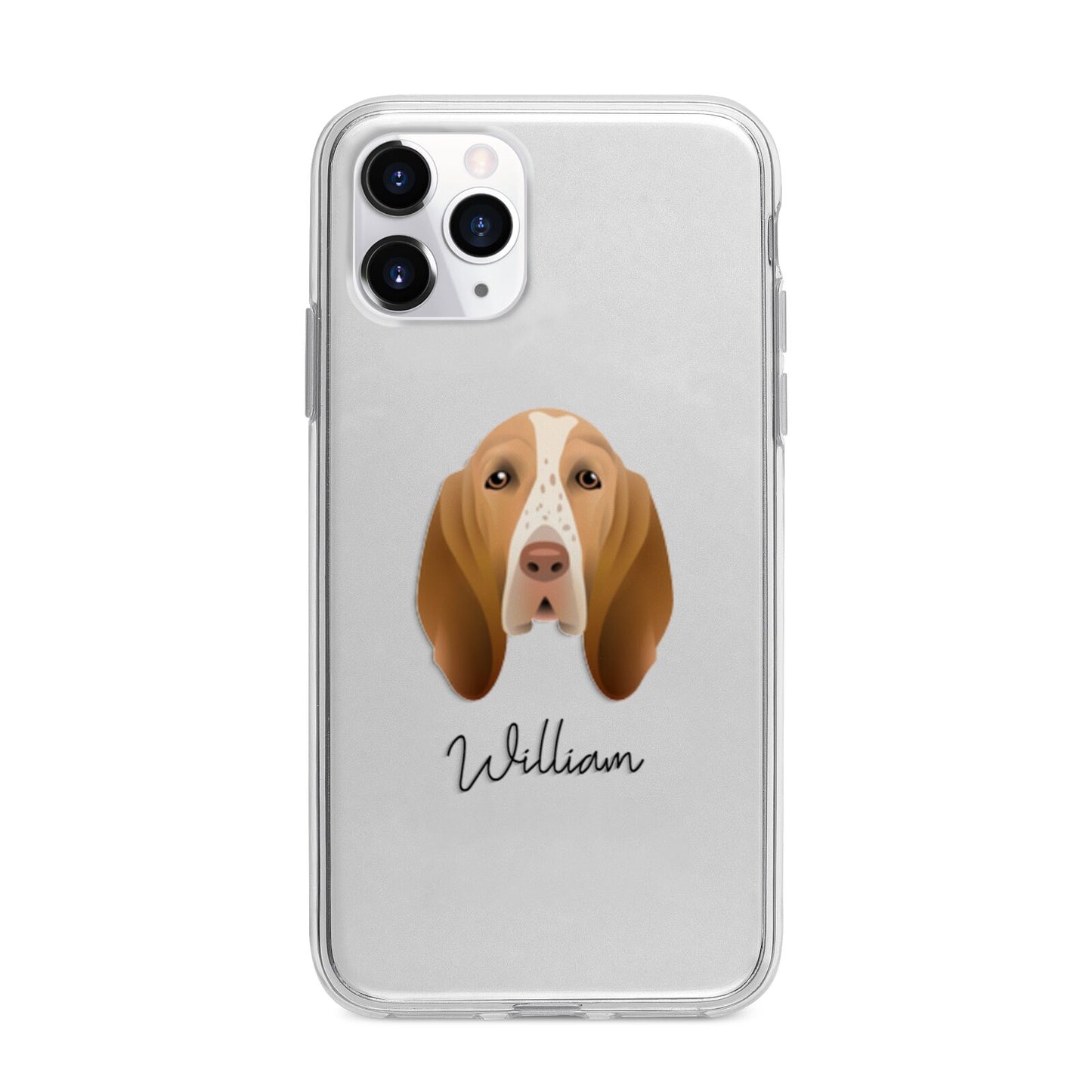 Bracco Italiano Personalised Apple iPhone 11 Pro in Silver with Bumper Case