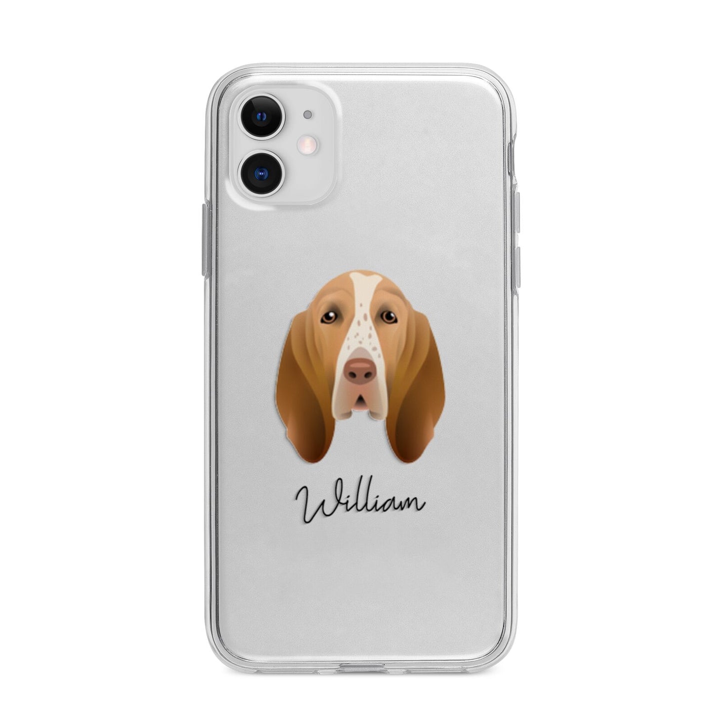 Bracco Italiano Personalised Apple iPhone 11 in White with Bumper Case