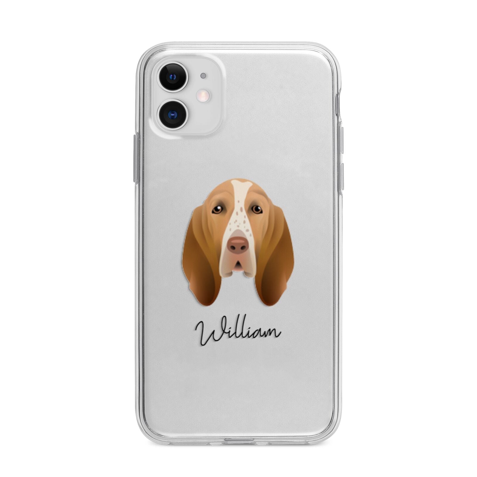 Bracco Italiano Personalised Apple iPhone 11 in White with Bumper Case