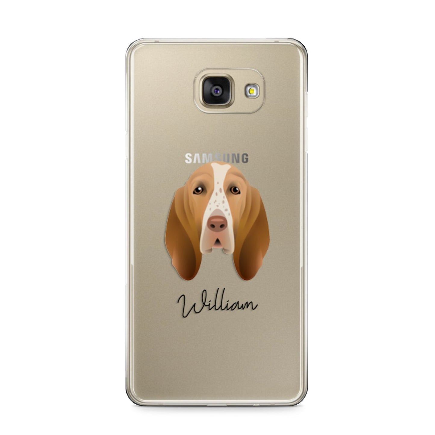 Bracco Italiano Personalised Samsung Galaxy A9 2016 Case on gold phone