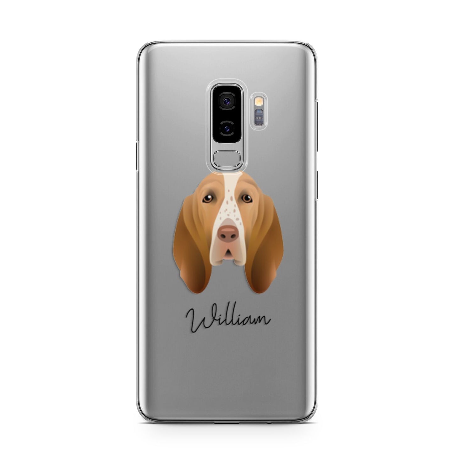 Bracco Italiano Personalised Samsung Galaxy S9 Plus Case on Silver phone