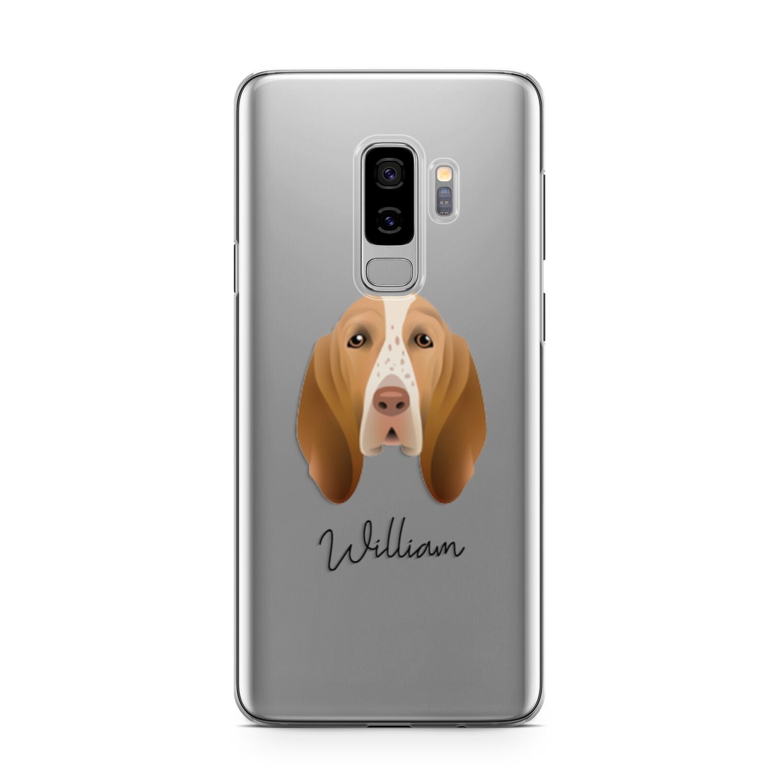 Bracco Italiano Personalised Samsung Galaxy S9 Plus Case on Silver phone