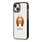 Bracco Italiano Personalised iPhone 14 Black Impact Case Side Angle on Silver phone