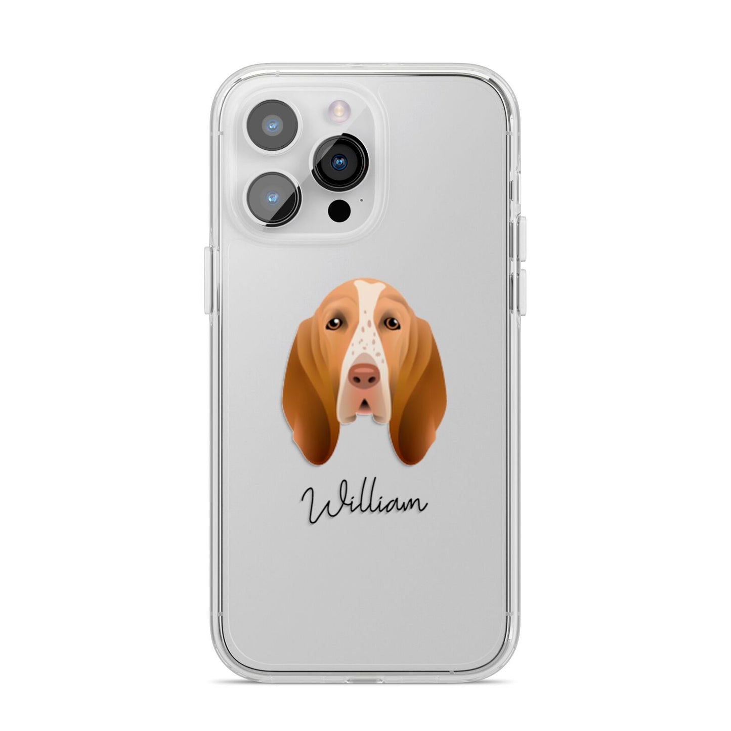 Bracco Italiano Personalised iPhone 14 Pro Max Clear Tough Case Silver