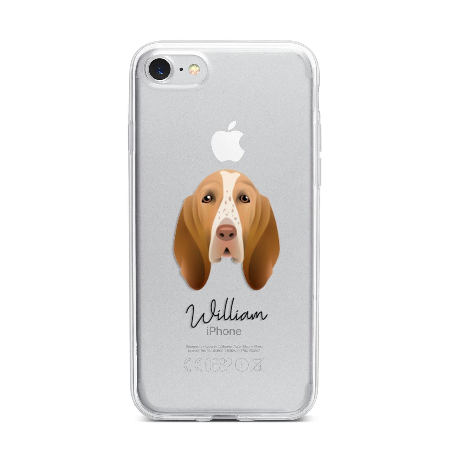 Bracco Italiano Personalised iPhone 7 Bumper Case on Silver iPhone