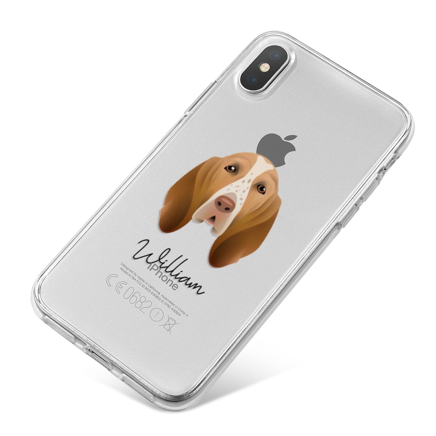 Bracco Italiano Personalised iPhone X Bumper Case on Silver iPhone