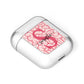 Brain Background with Monogram and Text AirPods Case Laid Flat