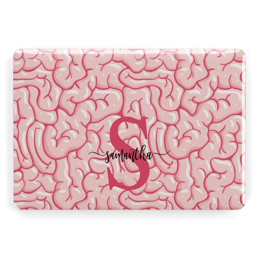 Brain Background with Monogram and Text Apple MacBook Case