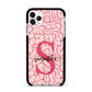 Brain Background with Monogram and Text Apple iPhone 11 Pro Max in Silver with Black Impact Case