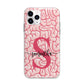 Brain Background with Monogram and Text Apple iPhone 11 Pro Max in Silver with Bumper Case