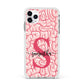 Brain Background with Monogram and Text Apple iPhone 11 Pro Max in Silver with White Impact Case