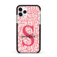 Brain Background with Monogram and Text Apple iPhone 11 Pro in Silver with Black Impact Case