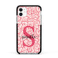 Brain Background with Monogram and Text Apple iPhone 11 in White with Black Impact Case