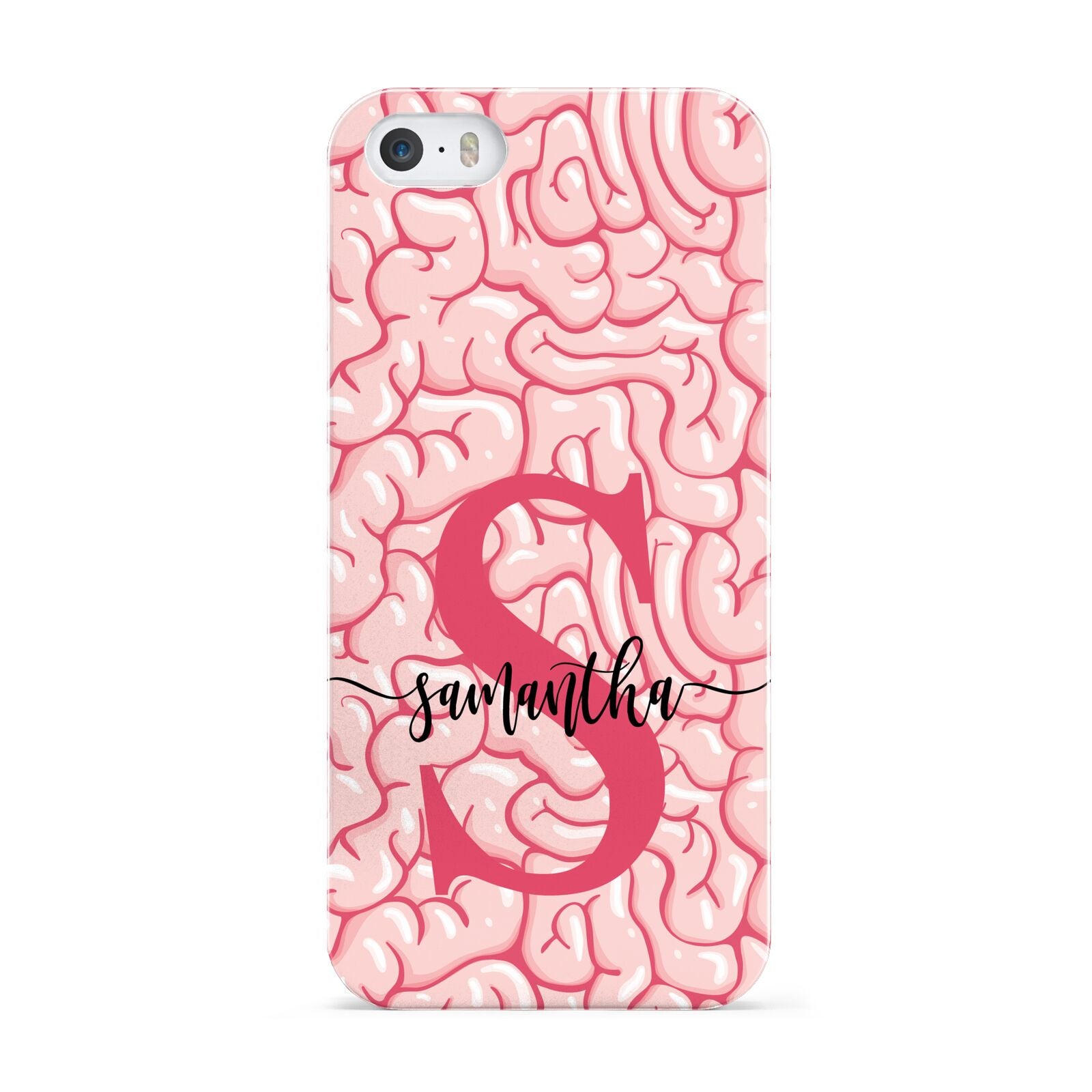 Brain Background with Monogram and Text Apple iPhone 5 Case