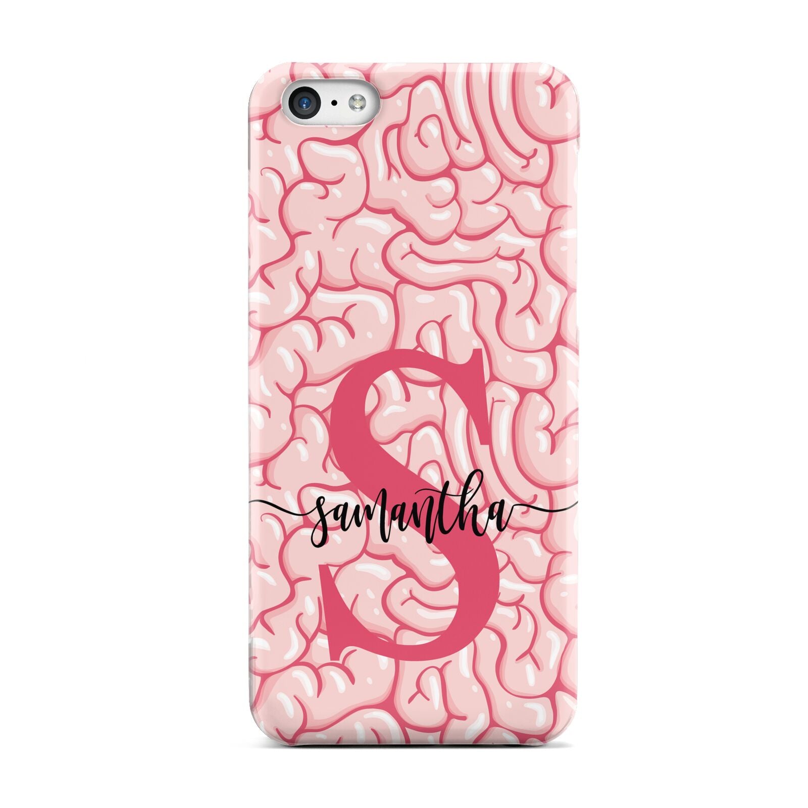 Brain Background with Monogram and Text Apple iPhone 5c Case