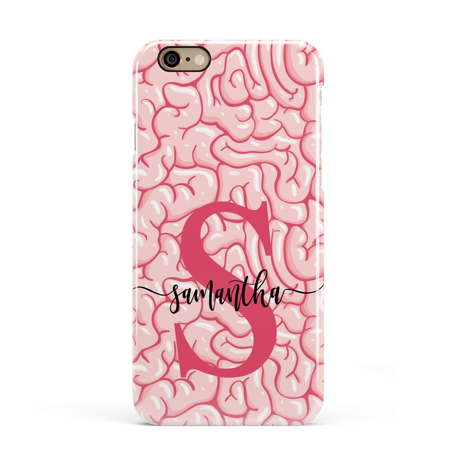 Brain Background with Monogram and Text Apple iPhone 6 3D Snap Case