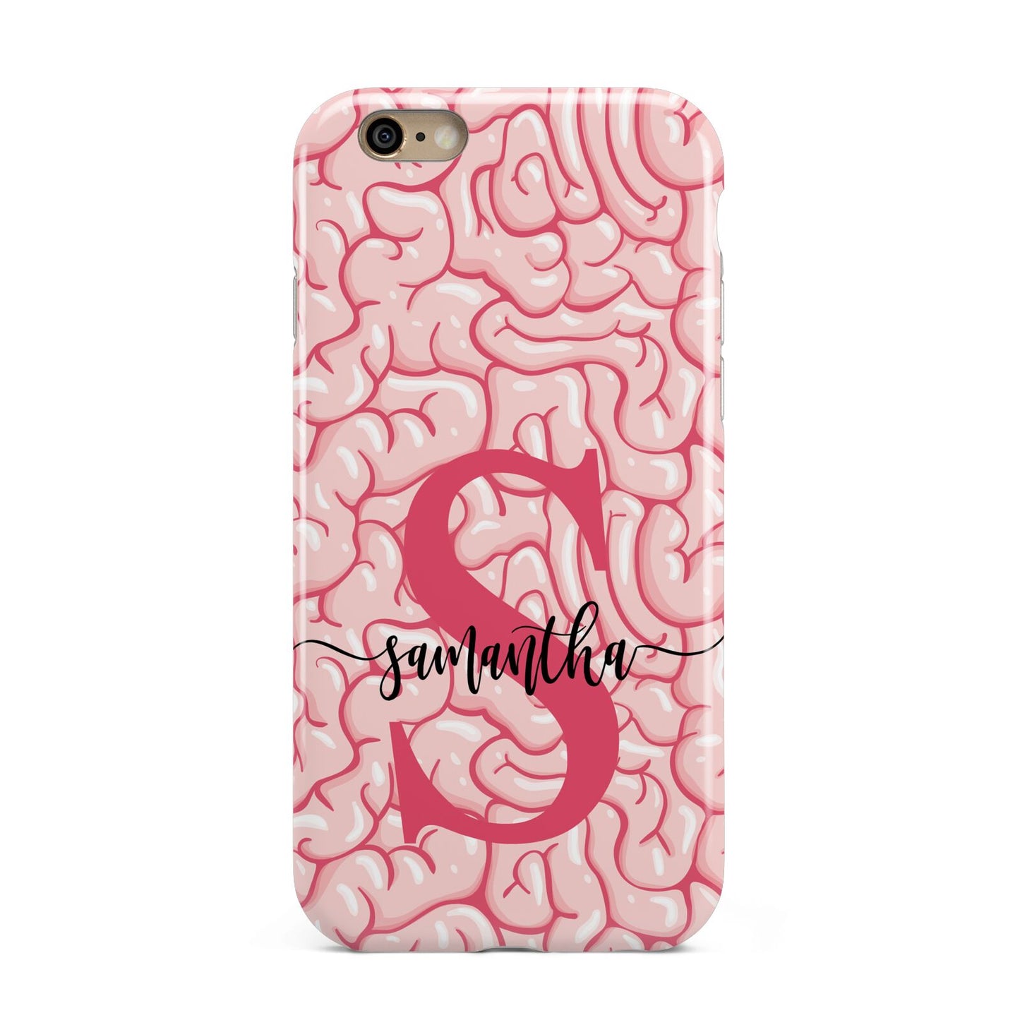 Brain Background with Monogram and Text Apple iPhone 6 3D Tough Case
