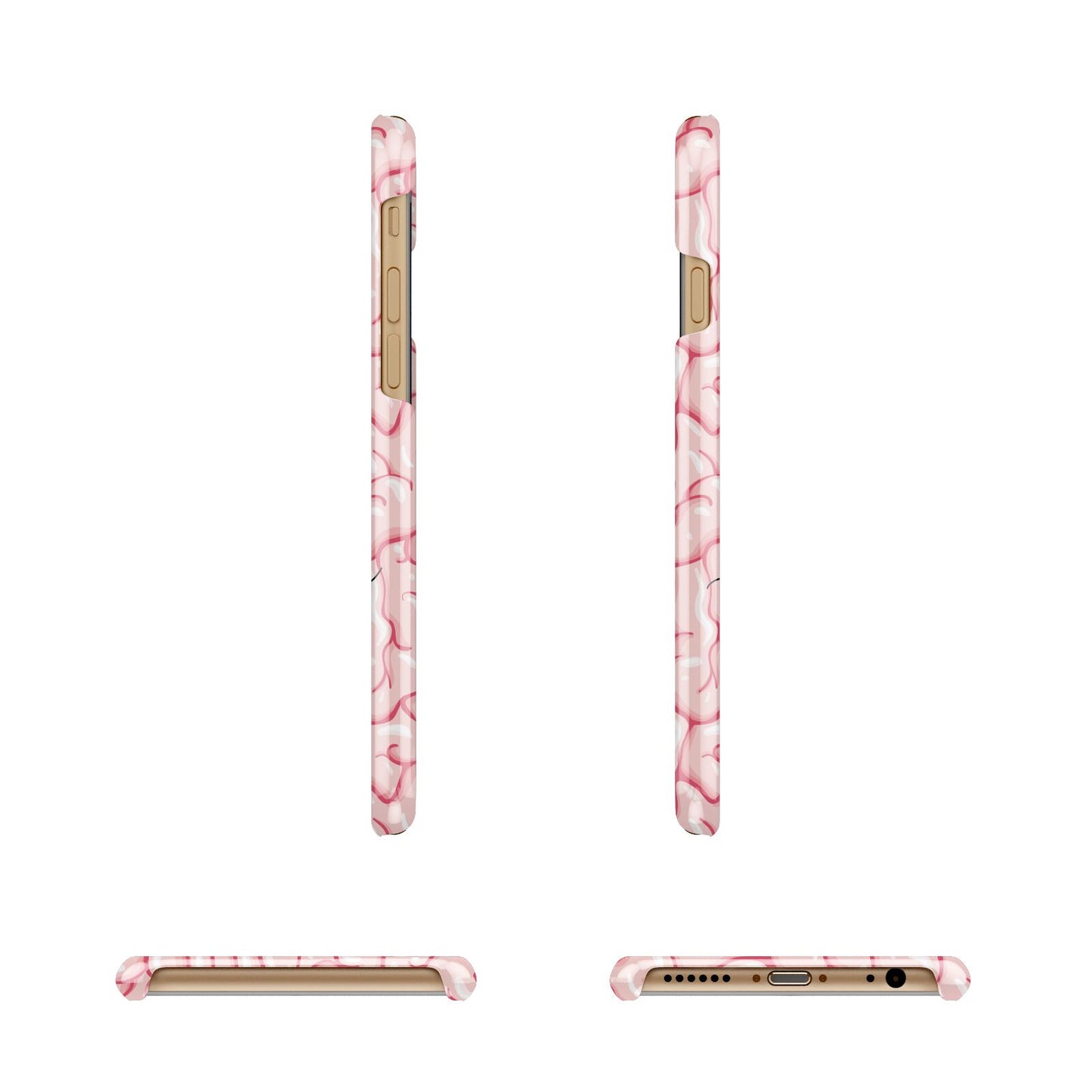 Brain Background with Monogram and Text Apple iPhone 6 3D Wrap Snap Case Angled Images