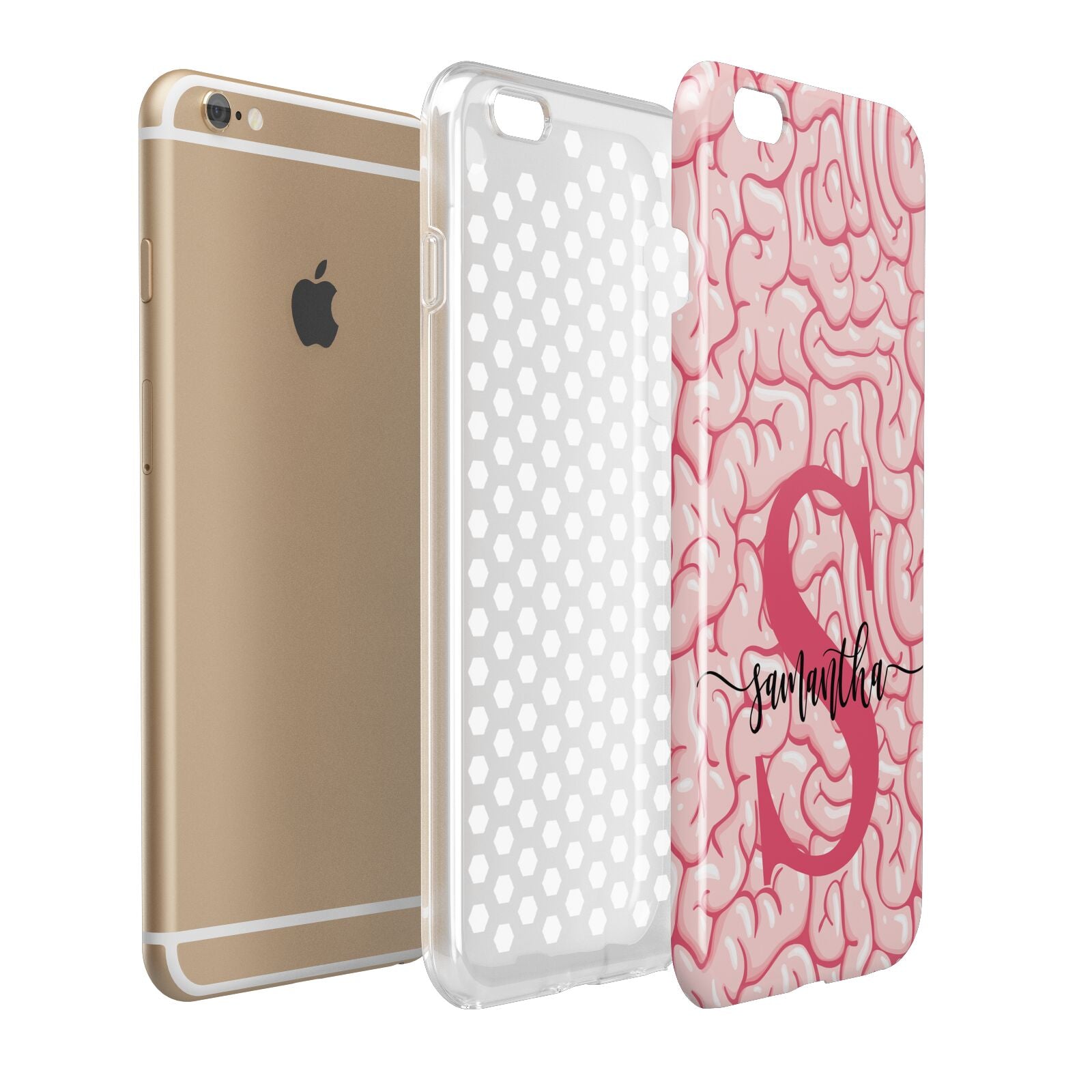 Brain Background with Monogram and Text Apple iPhone 6 Plus 3D Tough Case Expand Detail Image