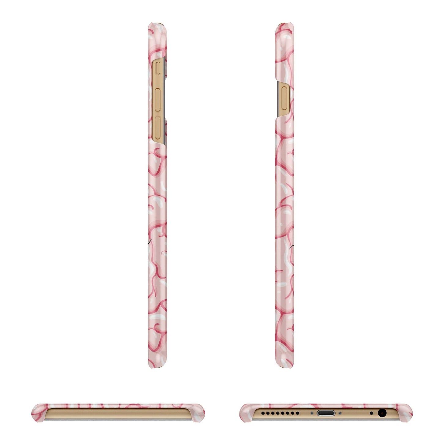 Brain Background with Monogram and Text Apple iPhone 6 Plus 3D Wrap Snap Case Angled Images