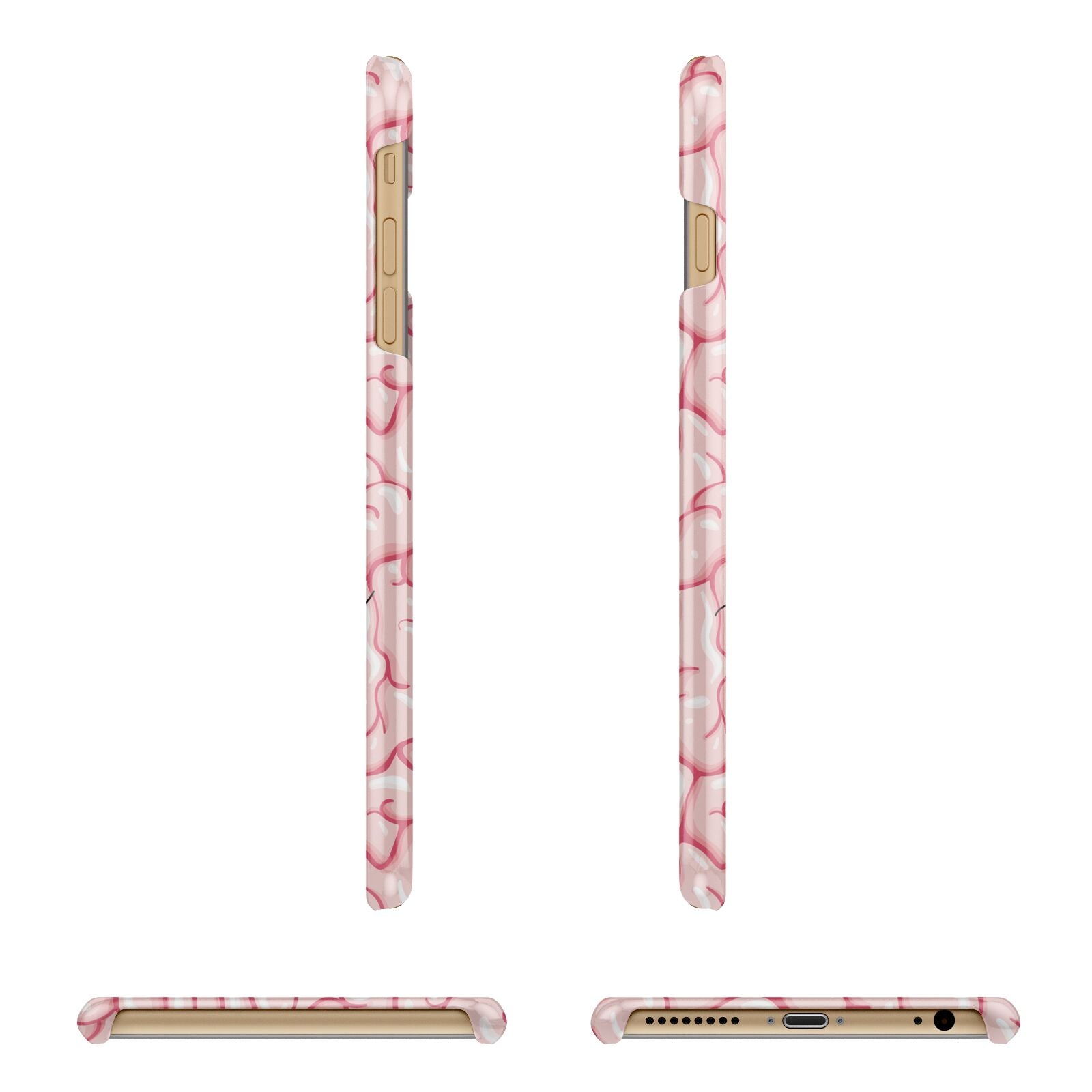 Brain Background with Monogram and Text Apple iPhone 6 Plus 3D Wrap Snap Case Angled Images