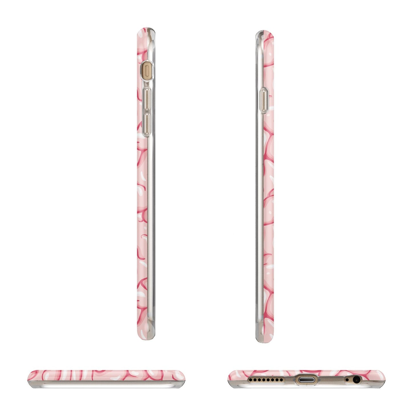 Brain Background with Monogram and Text Apple iPhone 6 Plus 3D Wrap Tough Case Alternative Image Angles