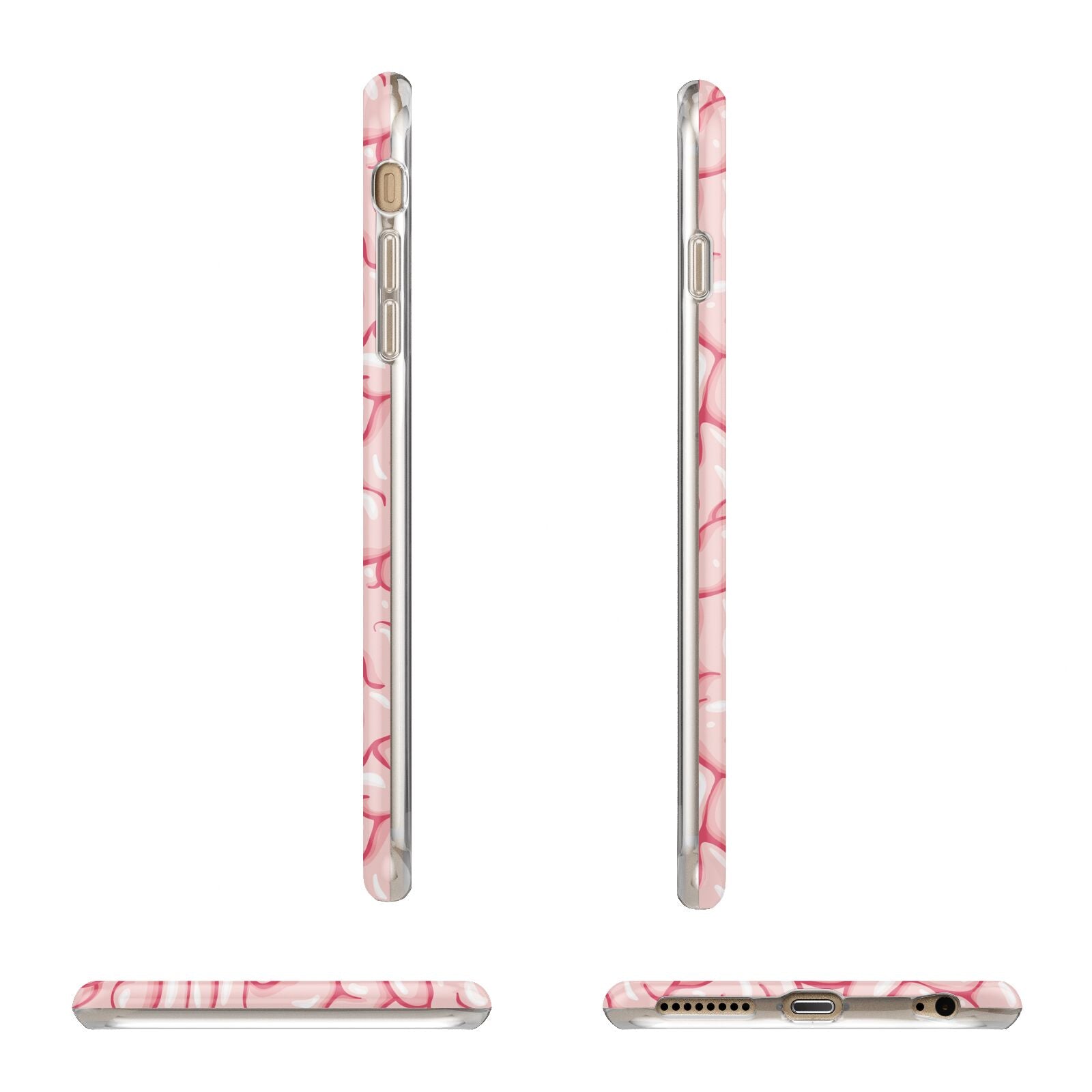 Brain Background with Monogram and Text Apple iPhone 6 Plus 3D Wrap Tough Case Alternative Image Angles