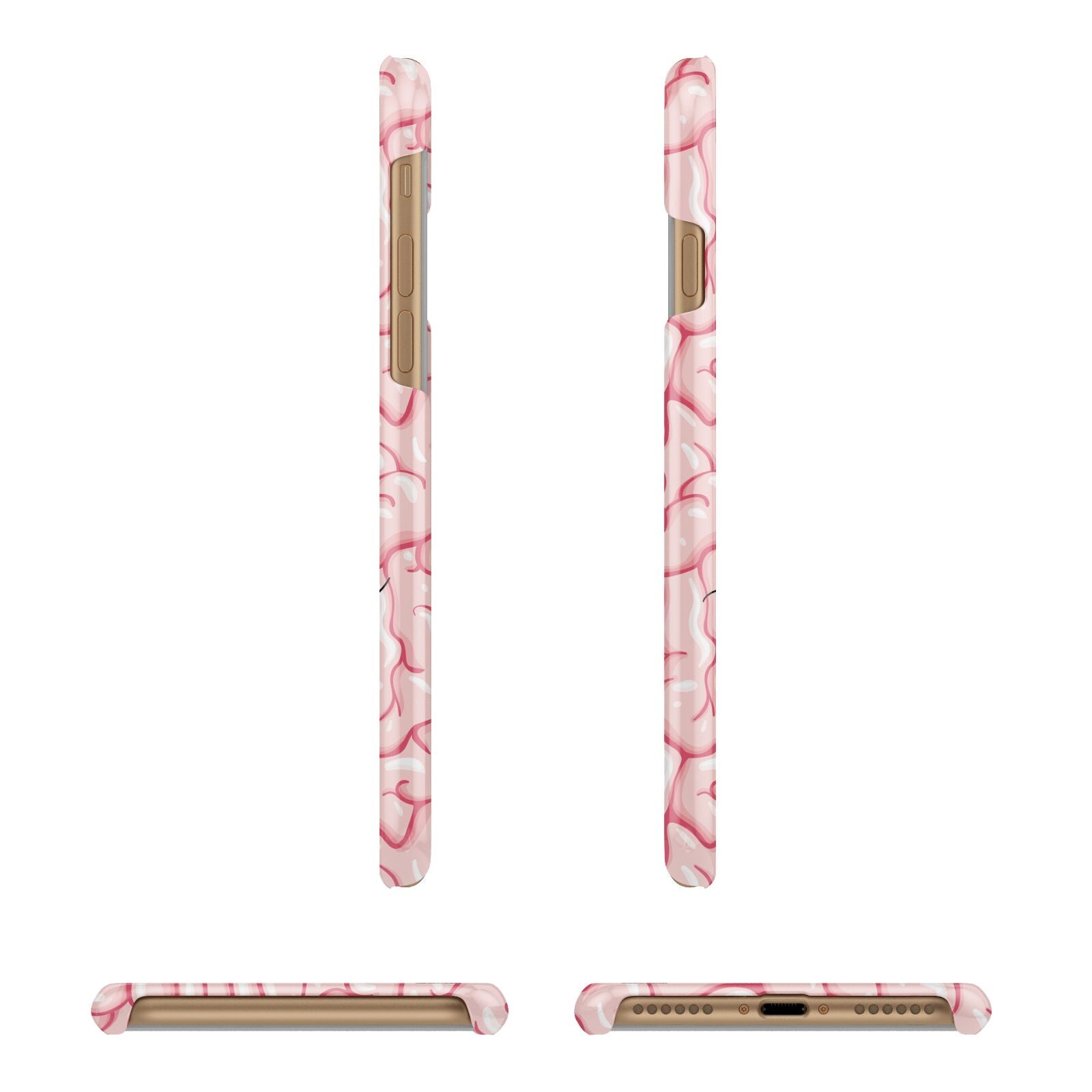 Brain Background with Monogram and Text Apple iPhone 7 8 3D Wrap Snap Case Angled Images