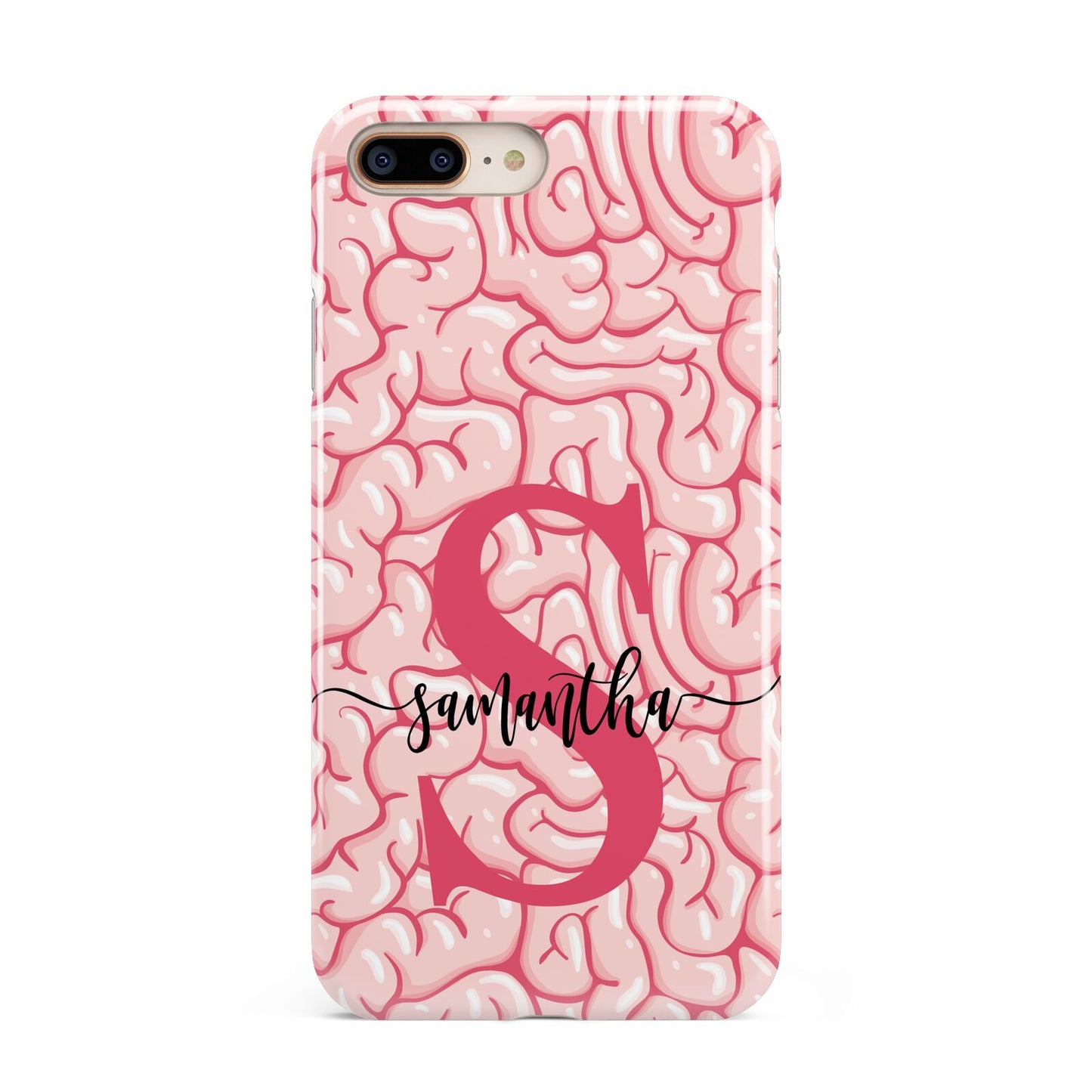 Brain Background with Monogram and Text Apple iPhone 7 8 Plus 3D Tough Case