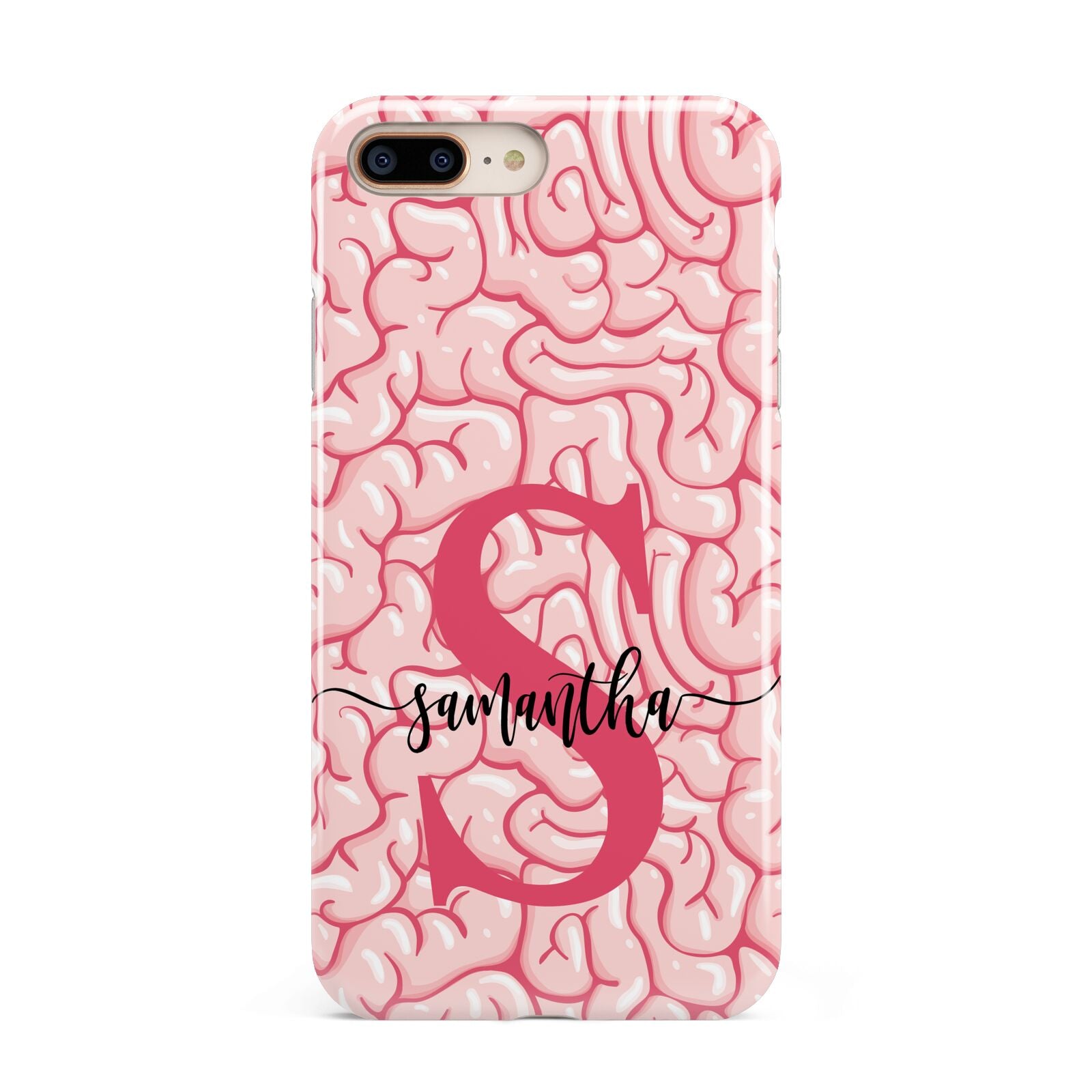 Brain Background with Monogram and Text Apple iPhone 7 8 Plus 3D Tough Case