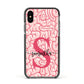 Brain Background with Monogram and Text Apple iPhone Xs Impact Case Black Edge on Black Phone
