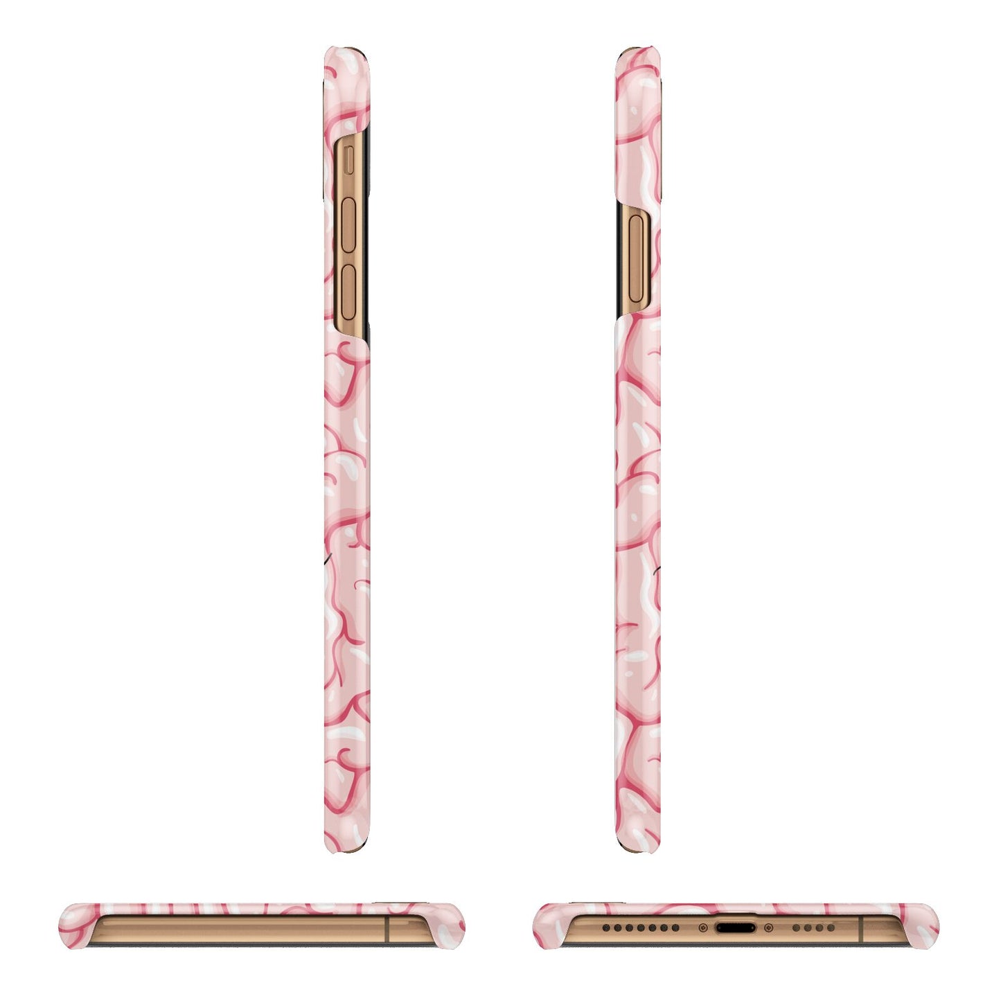 Brain Background with Monogram and Text Apple iPhone Xs Max 3D Wrap Snap Case Angled Images