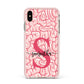 Brain Background with Monogram and Text Apple iPhone Xs Max Impact Case Pink Edge on Gold Phone