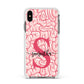 Brain Background with Monogram and Text Apple iPhone Xs Max Impact Case White Edge on Black Phone