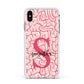 Brain Background with Monogram and Text Apple iPhone Xs Max Impact Case White Edge on Silver Phone