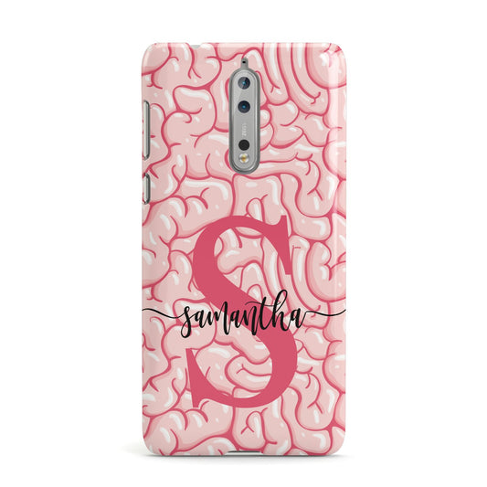 Brain Background with Monogram and Text Nokia Case